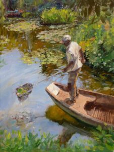 James Swanson AIS, Monet's Lily Pond Man, Oil on linen, 24 x 18 inches, $4,000
