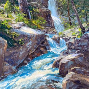 Brad Teare, Mountain Cascade, Oil on canvas, 30 x 30 inches, $6,800