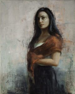 J. Russell Wells, Eva, Oil on linen, 20 x 16 inches, $1,280