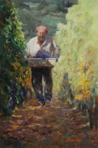 Ran Wu AIS, Harvesting, Oil on canvas, 36 x 24 inches, $8,000