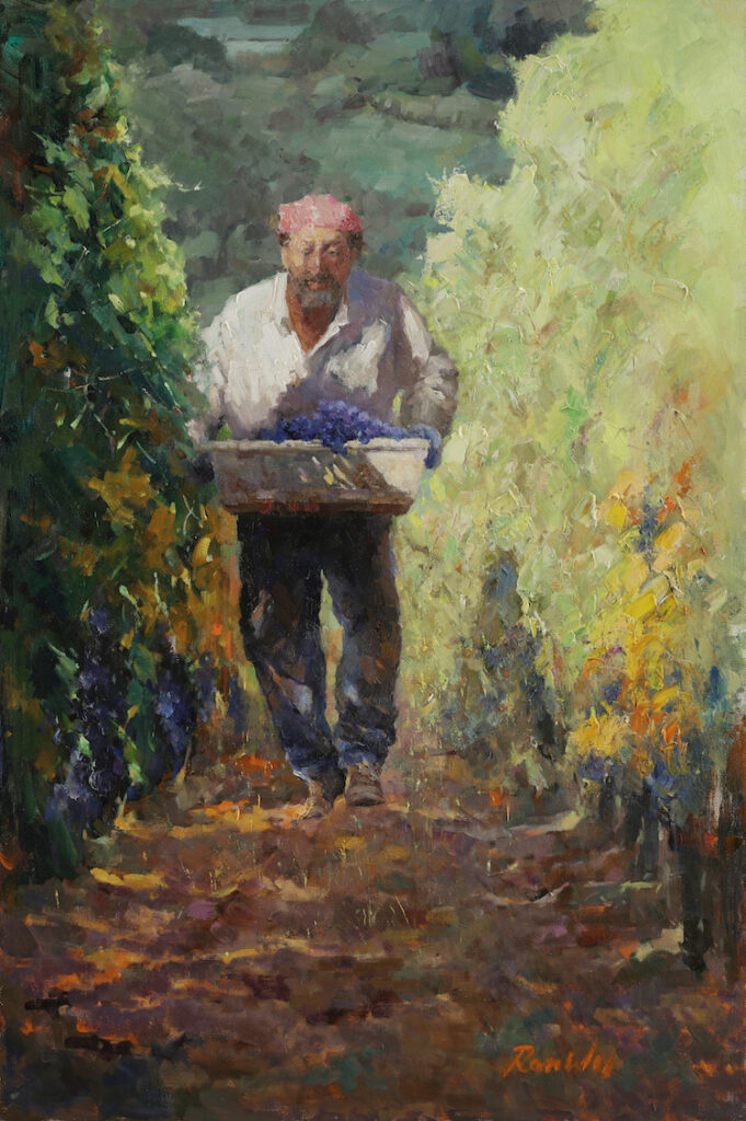 Ran Wu AIS, Harvesting, Oil on canvas, 36 x 24 inches, $8,000