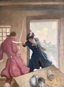 N.C. Wyeth (1882-1945), The Duel, from Robert Louis Stevenson's David Balfour, 1924, Oil on canvas, 33 x 24 ½ inches
