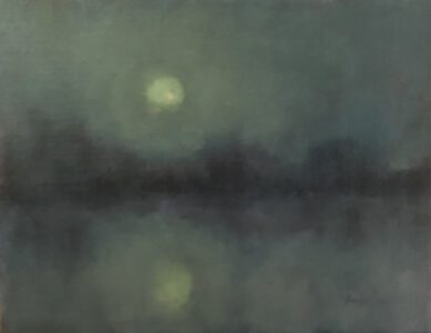 Nancy Bush AISM, Still Water, Belgian linen on board, 14 x 18 inches, $4,500