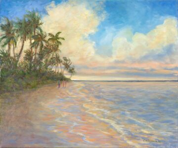 Charlotte Dickinson AIS, Sunset Beach, Oil, 18 x 24 inches, $3,200