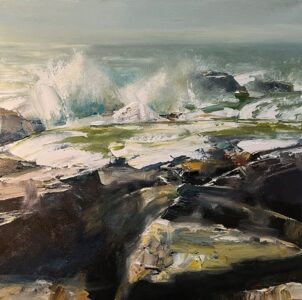 [Winner - Southwest Art Magazine Master Award of Excellence] C.W. Mundy AISM, Bass Rocks, Oil, 20 x 20 inches, $7,500