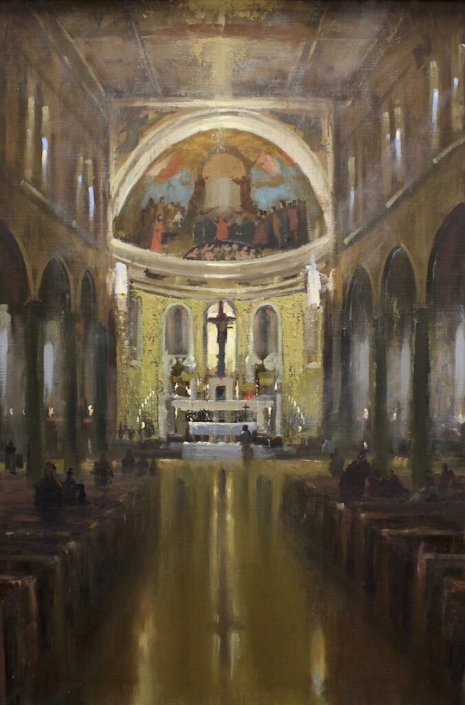 Roger Dale Brown AISM, Reflecting, Oil on linen, 36 x 24 inches, $9,000