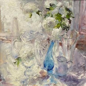 Weizhen Liang AISM, Weightless World, Oil on canvas, 20 x 20 inches, $4,800