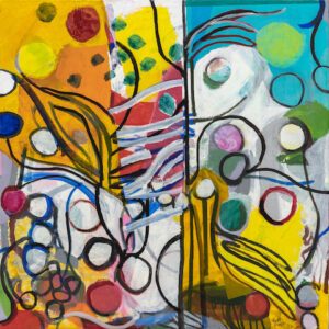 Bill Scott, Bas-Relief II, 2022, Oil on canvas, 34 x 34 inches