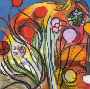 Bill Scott, Flowers for Patrick, 2022, Oil on canvas, 24 x 24 inches