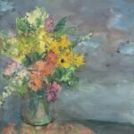 Mary Page Evans, Stormy Still Life, Oil and charcoal on paper, 24 x 21 inches