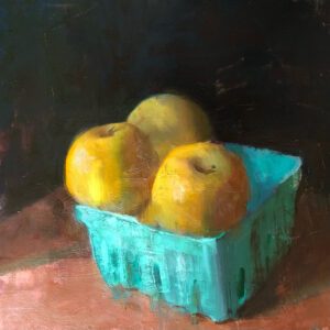 Jon Redmond, Amish Apples, 2023, Oil on panel, 10 x 10 inches - SOLD -