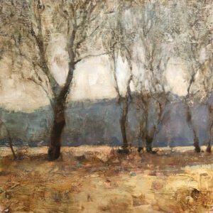Jon Redmond, December Floodplain, 2022, Oil on panel, 10 x 10 inches - SOLD -