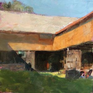 Jon Redmond, Corner of a Barn, 2023, Oil on panel, 10 x 10 inches - SOLD -