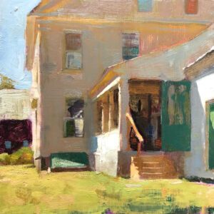 Jon Redmond, Porch Reflection, 2023, Oil on panel, 10 x 10 inches - SOLD -