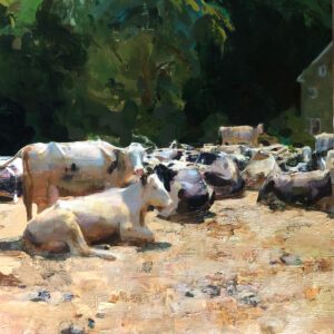 Jon Redmond, Resting, 2023, Oil on panel, 14 x 14 inches - SOLD -