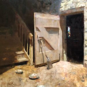 Jon Redmond, Scattered, 2023, Oil on panel, 13 x 13 inches - SOLD -