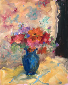 Mary Page Evans, Orange Bouquet, Oil on canvas, 31 x 25 inches
