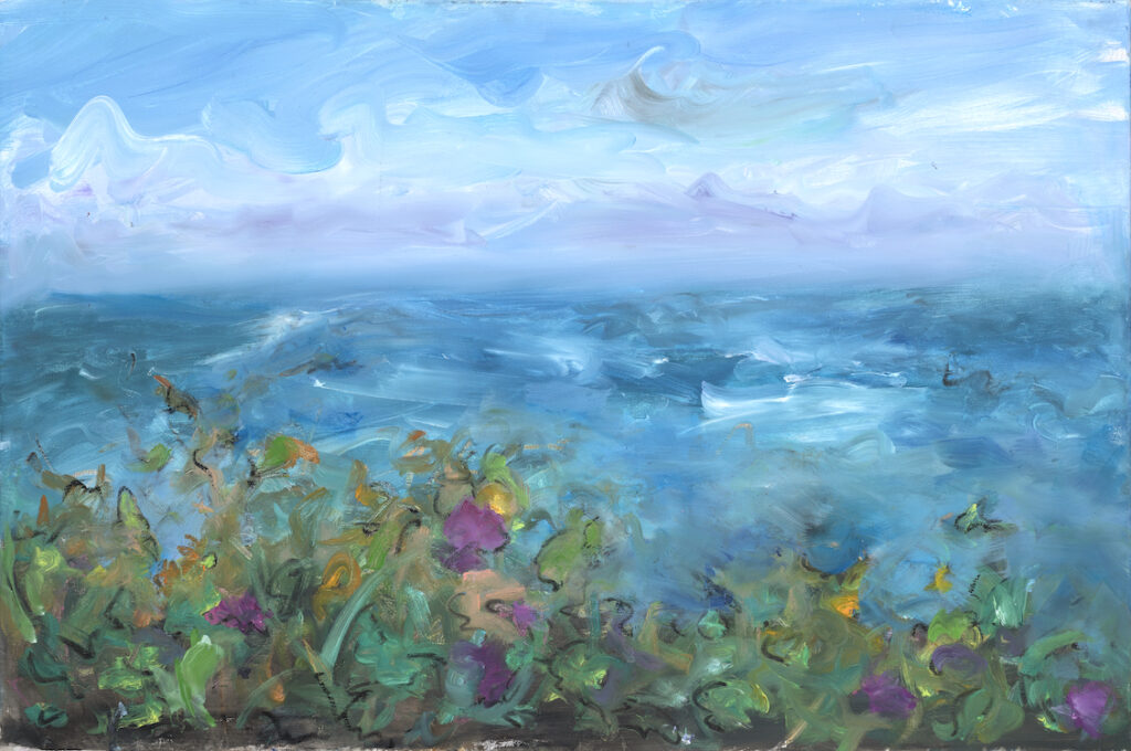 Mary Page Evans, Sea Grapes, Oil on canvas, 22 x 32 inches