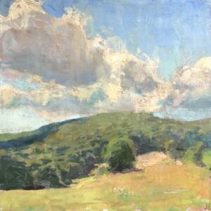 Jon Redmond, Over the Hills, 2023, Oil on panel, 10 x 10 inches