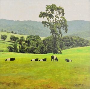 Peter Sculthorpe, Afternoon Repose, Oil on panel, 8 x 8 inches - SOLD -