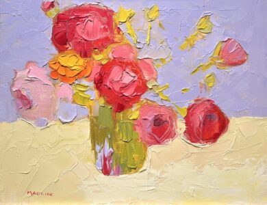 Carol Maguire, Roses, 2023, Oil on panel, 11 x 14 inches