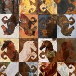 Vicki Vinton, Carousel, 2023, Mixed media on panel, 80 x 64 inches