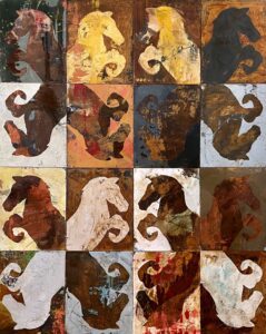 Vicki Vinton, Carousel, 2023, Mixed media on panel, 80 x 64 inches