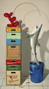 Robert C. Jackson, Shark!, Oil on linen, 72 x 40 inches