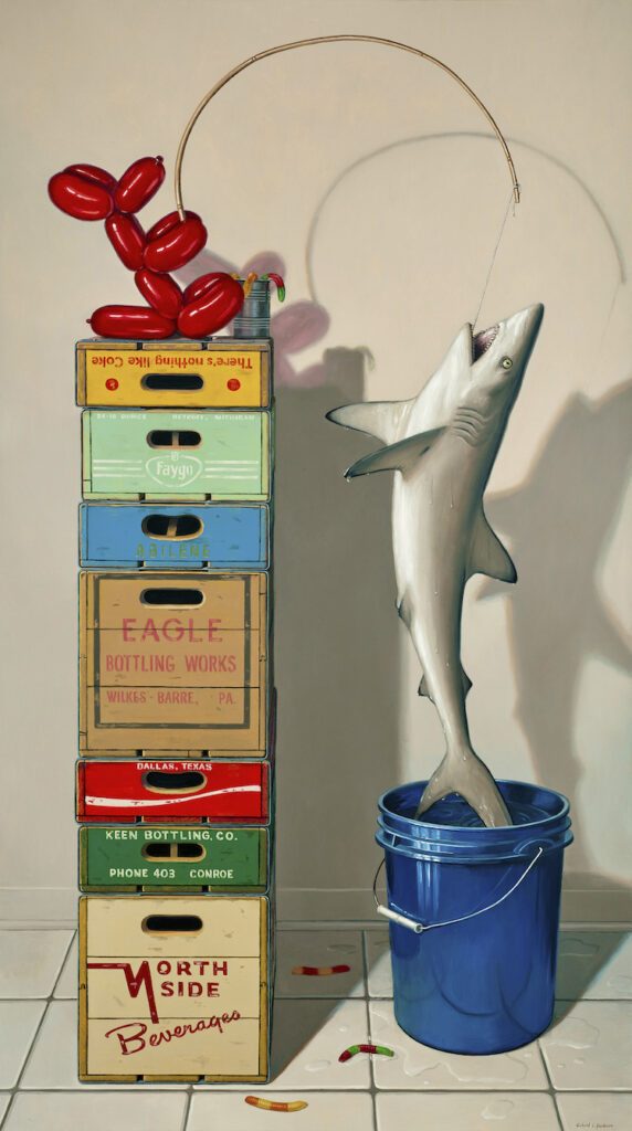 Robert C. Jackson, Shark!, Oil on linen, 72 x 40 inches