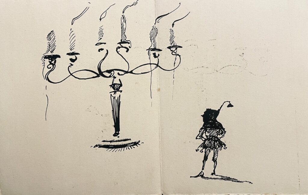 Andrew Wyeth (1917-2009), Christmas Elf, Pen and ink, 5 x 8 ¼ inches - SOLD -