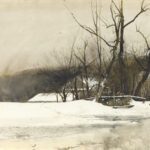 SOLD - Andrew Wyeth (1917-2009), Headgate, 1966, Watercolor on paper, laid down on paper, 19 x 28 inches