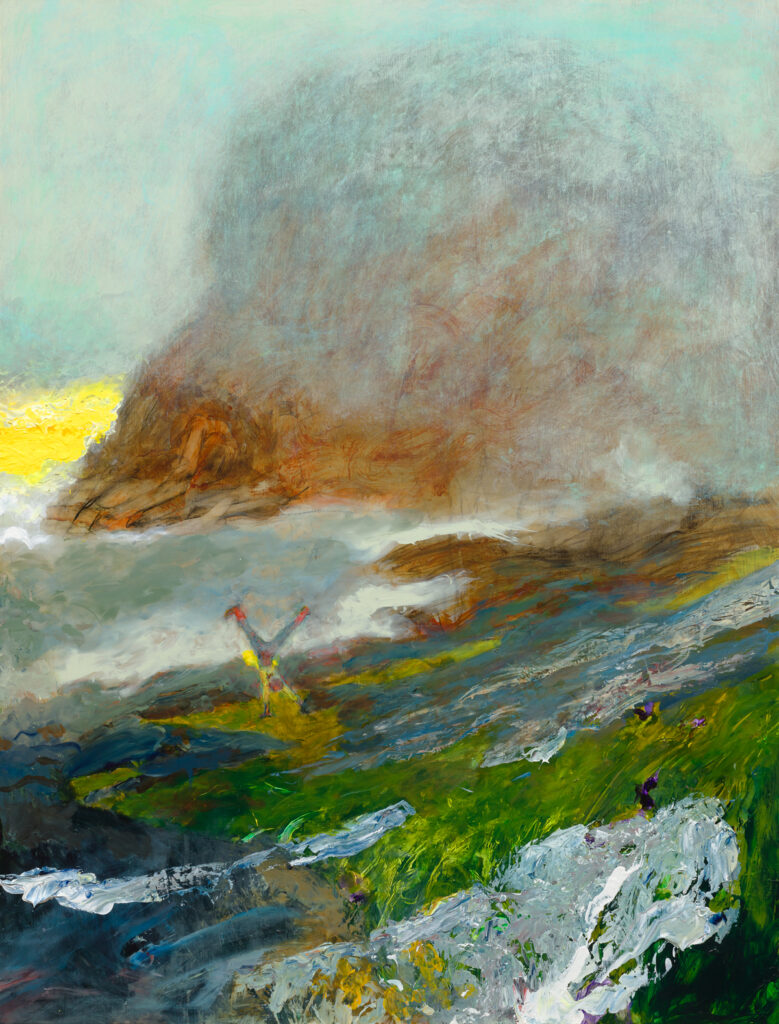 Jamie Wyeth, Goodbye, Gull Rock, 2023, Oil and acrylic on gesso panel, 40 x 30 inches