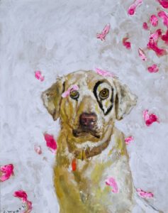 Jamie Wyeth, Kleberg: Rose Petals, 2023, Watercolor, acrylic, charcoal and gouache on toned board, 20 x 16 inches - SOLD -