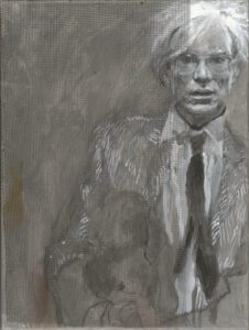 Jamie Wyeth, Screened Warhol, Study for the First in the Screen Door Sequence, 2018, Gouache and screen on canvas, 23 x 17 ½ inches - SOLD -