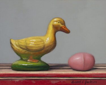 Robert C. Jackson, Duck, Duck, Oil on linen, 8 x 10 inches