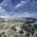 Jane Morris Pack, Fall Storm, 2023, Mixed media on paper, 12 1/4 x 17 1/3 inches