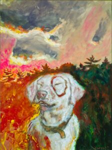 Jamie Wyeth, Kleberg: Sunrise, Monhegan, 2024, Watercolor, acrylic, charcoal and gouache on toned board, 23 ¾ x 18 inches