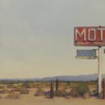 Francis DiFronzo, Mid-Century Ruins, Oil over watercolor and gouache on panel, 25 x 47 inches