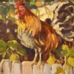 Susan Mackey, On the Fence, 2012, Oil on canvas, 29 x 23 ¼ inches