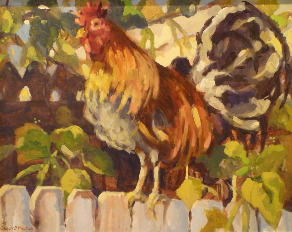 Susan Mackey, On the Fence, 2012, Oil on canvas, 29 x 23 ¼ inches