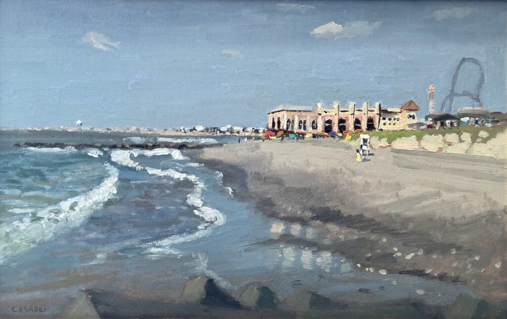 Giovanni Casadei, Distant Music Pier, Oil on panel, 9 x 14 inches - SOLD -