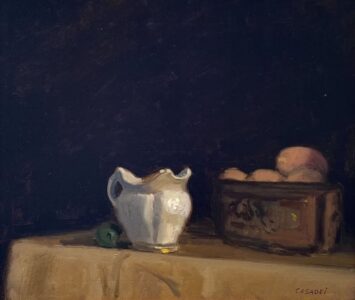 Giovanni Casadei, The Creamer, Oil on panel, 10 ½ x 12 inches