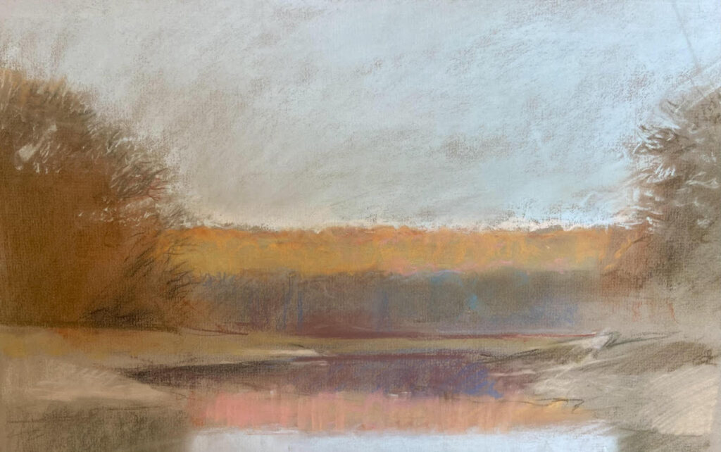 Greg Mort, First Day of Winter, 2024, Pastel on Paper, 10 x 15 inches