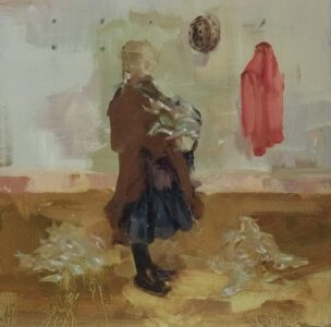 Sarah McRae Morton, Alewives, Daughters, 2024, Oil on panel, 10 x 10 inches - SOLD -