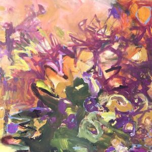 Vicki Vinton, Dahlia, 2024, Mixed media on canvas, 30 x 30 inches