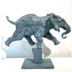 Julia Levitina, Small as an Elephant (Study after A-L Barye), Bronze, 7 x 9 x 3 inches, Edition of 8