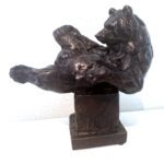 Julia Levitina, Tame as a Bear (Study after A-L Barye), Bronze, 8 x 7 ½ x 5 inches, Edition of 8
