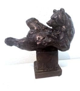 Julia Levitina, Tame as a Bear (Study after A-L Barye), Bronze, 8 x 7 ½ x 5 inches, Edition of 8