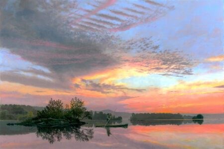 Timothy Barr, Circa 1608, 2024, Oil on panel, 32 x 48 inches