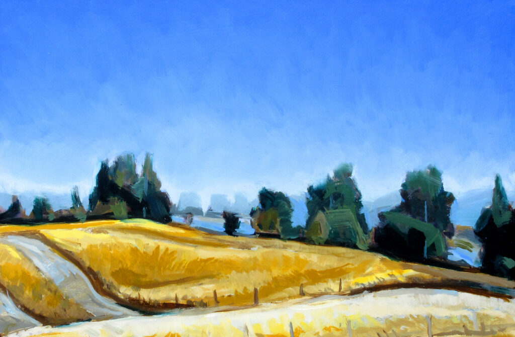 Philip Koch, Yellow Field, 2023, Oil on canvas, 14 x 21 inches